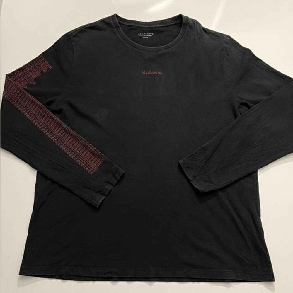 AllSaints Long-Sleeve Black Mens Shirt
